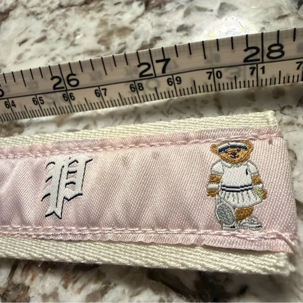 Polo Ralph Lauren Pink Tennis Bear Canvas Belt – Kids XS / Extra Small – NWT